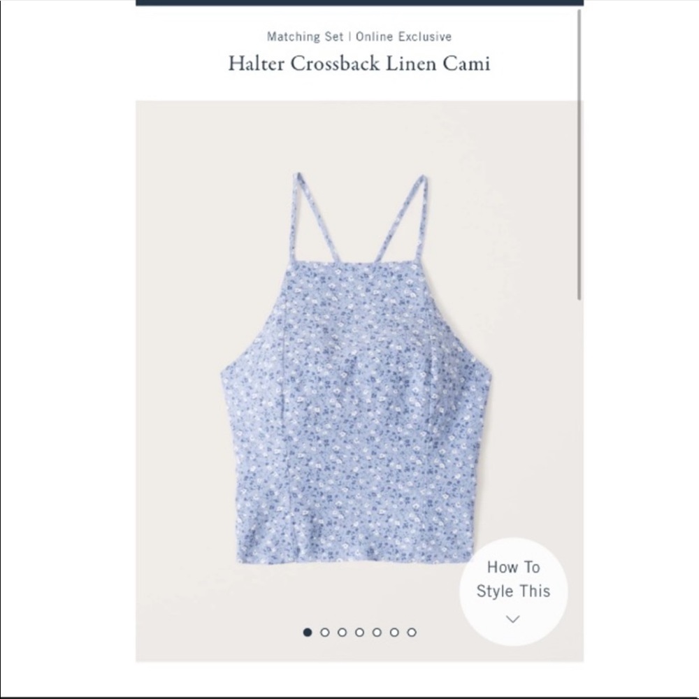 Abercrombie light blue flower halter neck top